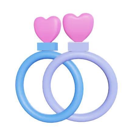 Anel de lealdade de amor  3D Illustration