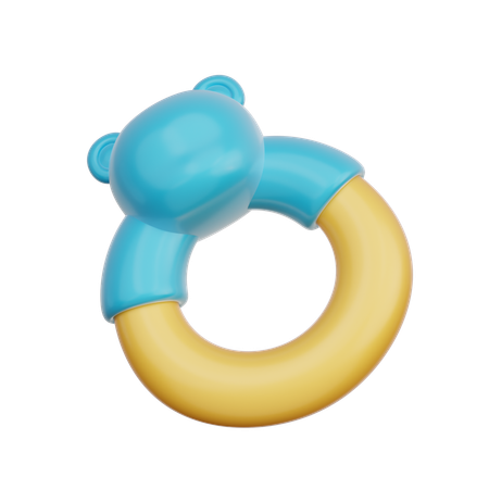 Anel de dentição azul para bebê  3D Icon