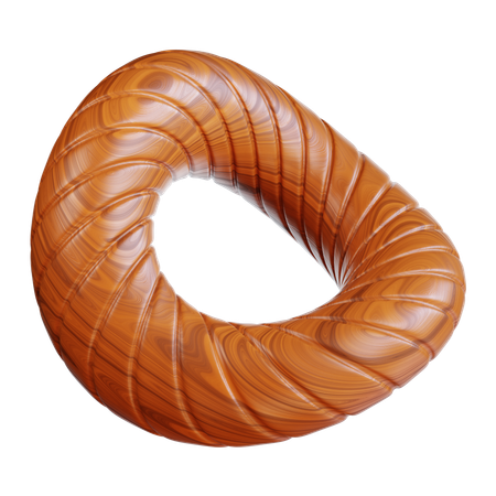 Anel Torus com textura de madeira  3D Icon