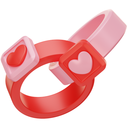 Anelli di coppia d'amore  3D Icon