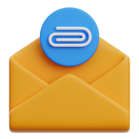 Anexo de arquivo de e-mail  3D Icon