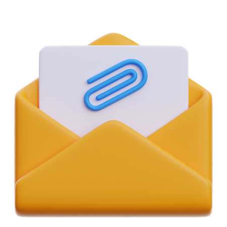 Anexo de arquivo de e-mail  3D Icon