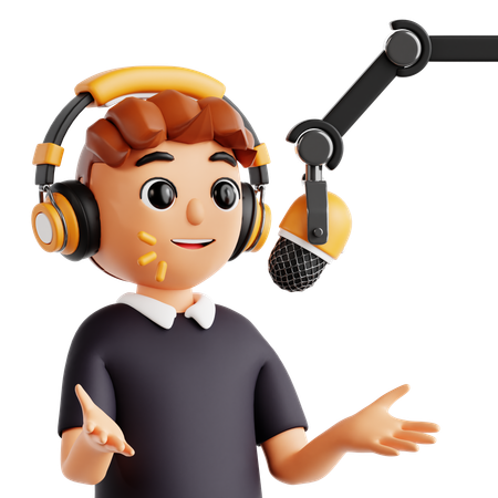 Presentador de podcasts  3D Icon