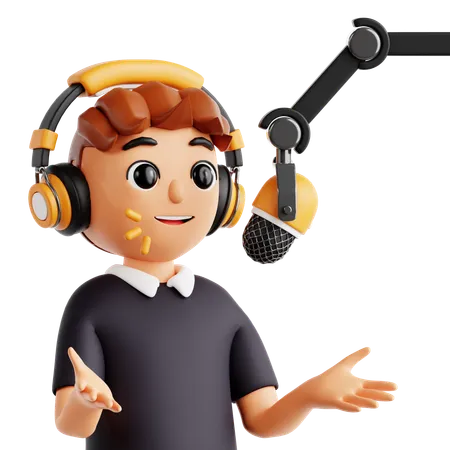 Presentador de podcasts  3D Icon