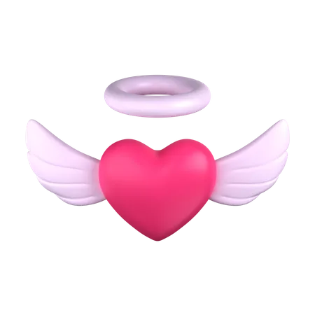 Ange De Coeur Valentine Icone 3 D 3D Icon