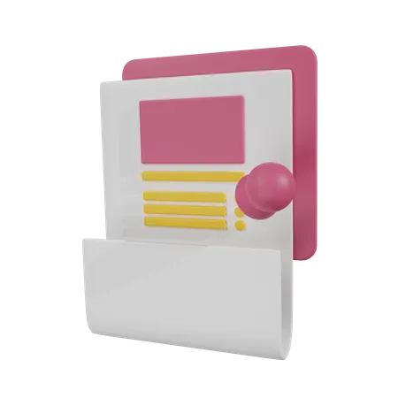 Angeheftete Notiz  3D Icon