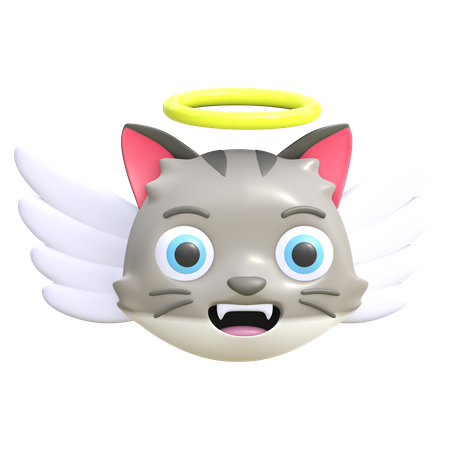 Angel cat  3D Emoji