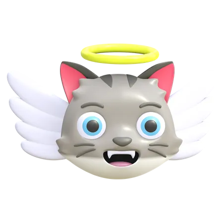 Angel cat  3D Emoji