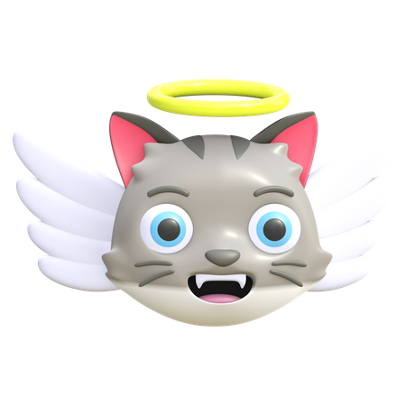 Angel cat 3D Illustration