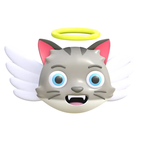 Angel cat  3D Illustration