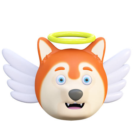 Angel dog  3D Emoji