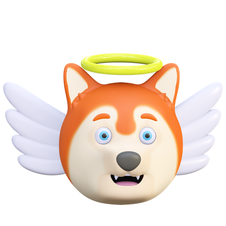 Angel dog 3D Illustration