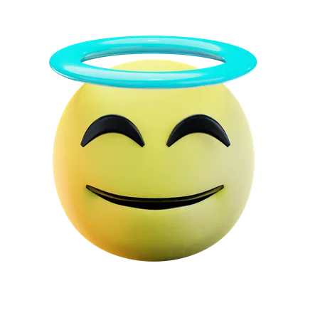 3 D Render Angel Face Emoji 3 D Illustration 3D Icon