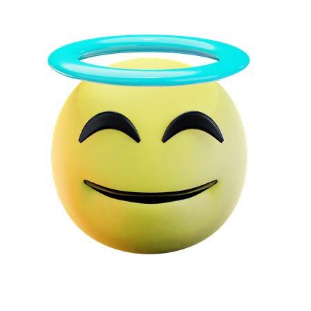 Angel Face Emoji  3D Icon