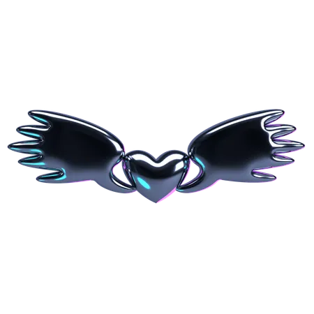 Angel Heart with Wings  3D Icon