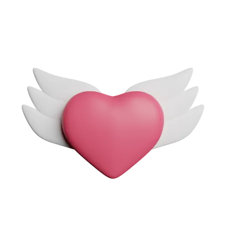 Wing Love Fly Heart 3D Icon