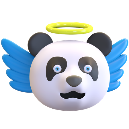 Angel panda  3D Emoji