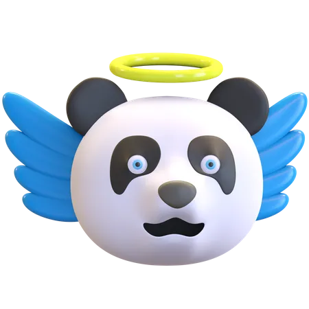 Angel panda  3D Emoji