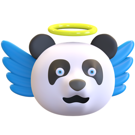 Angel panda 3D Illustration