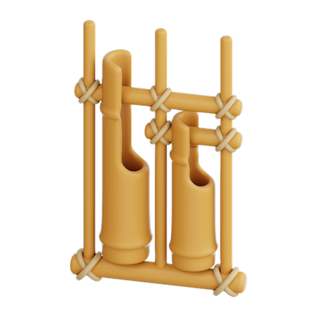 Angklung de instrumentos musicais tradicionais  3D Icon