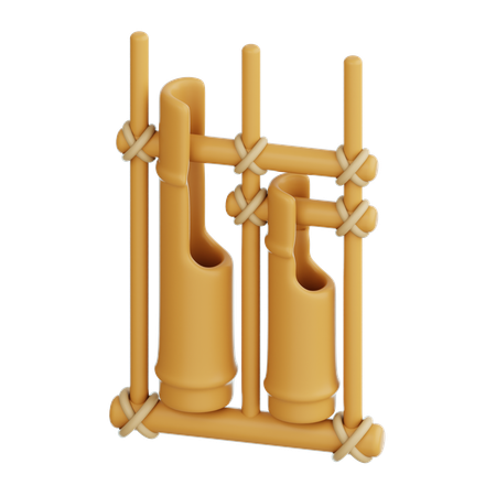 Angklung traditioneller Musikinstrumente  3D Icon