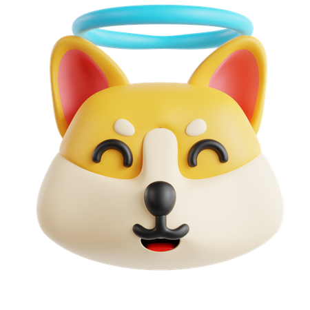 Emoji chien ange  3D Icon