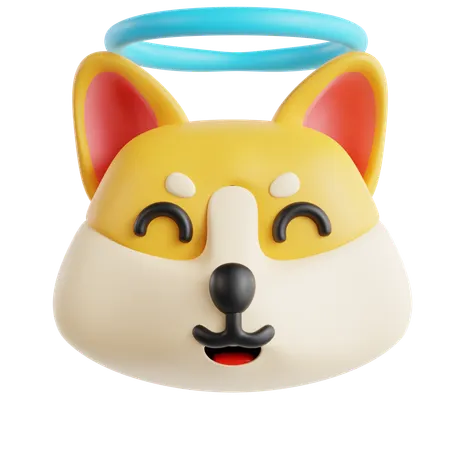 Emoji chien ange  3D Icon