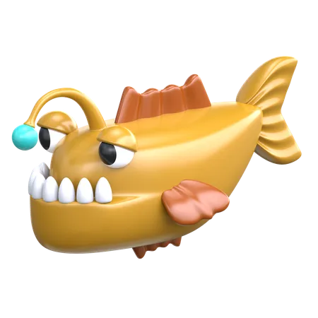 Anglerfish 3 D Sea Animal Illustration 3D Icon