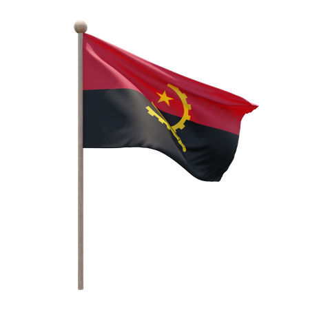 Asta de bandera de angola  3D Flag