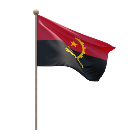 Angola-Fahnenmast  3D Flag