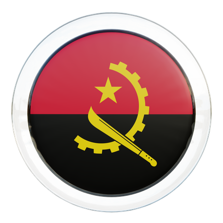 Angola Flag Glass  3D Flag