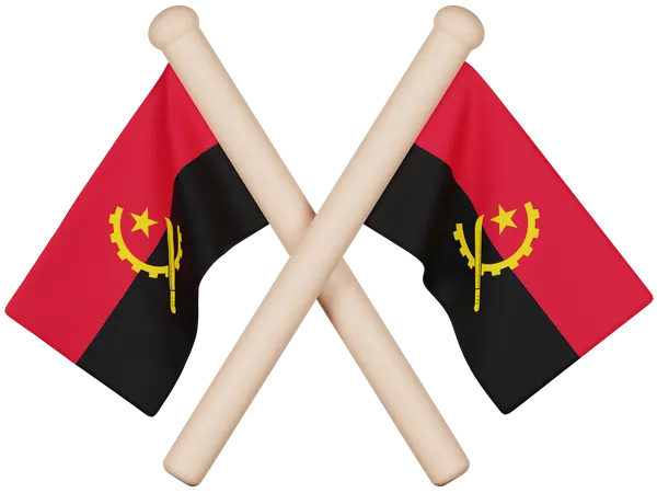 Angola-Flagge  3D Icon
