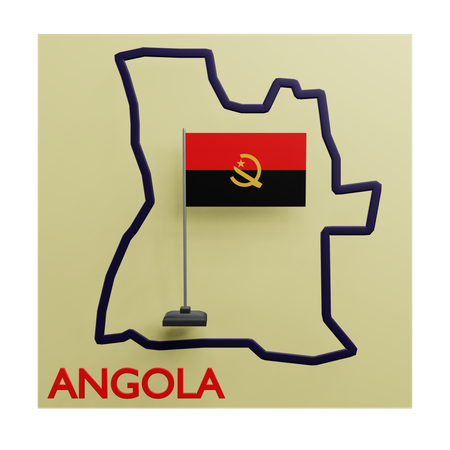 Angola map  3D Icon