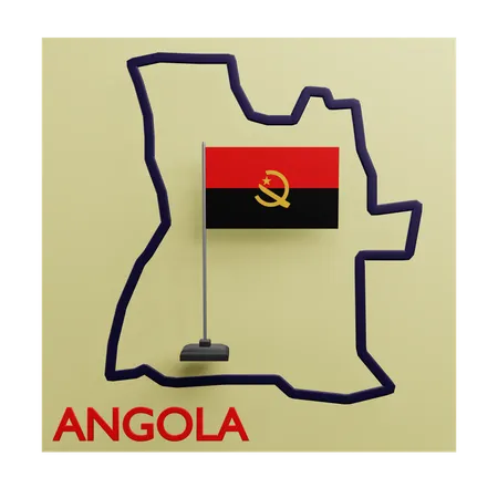 Angola map  3D Icon