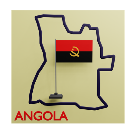 Angola map  3D Icon