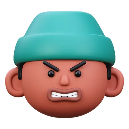 화난  3D Icon
