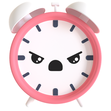 Angry Alarm Clock 3D Illustration