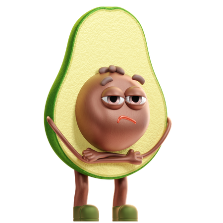 Angry Avocado  3D Illustration