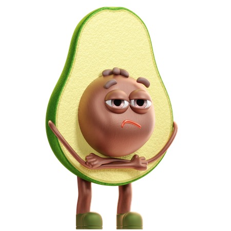Angry Avocado  3D Icon