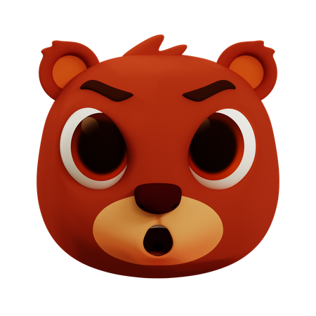 Angry Bear Emoji  3D Icon
