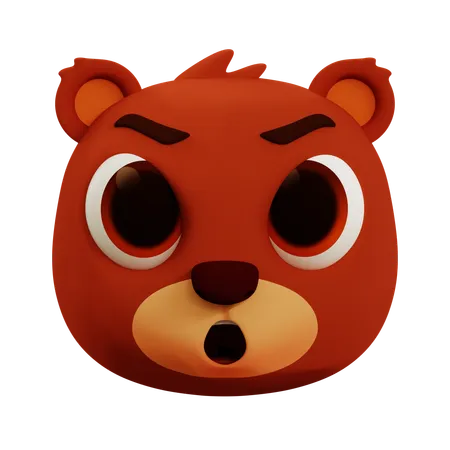 Angry Bear Emoji  3D Icon