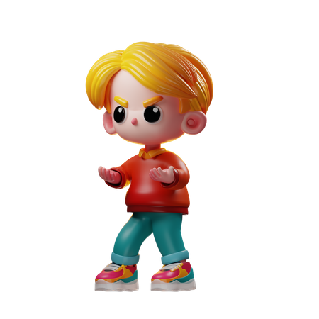 Angry boy  3D Icon