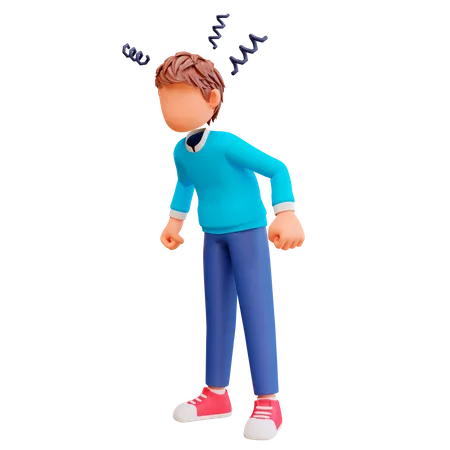 Angry Boy  3D Illustration