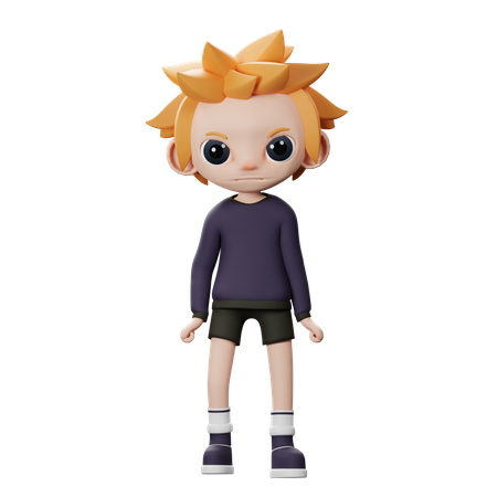 Angry boy  3D Illustration