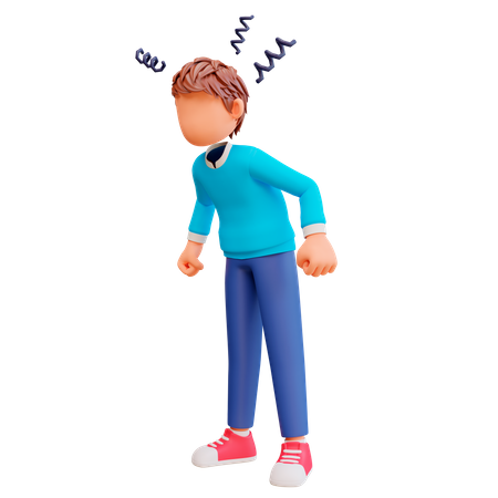 Angry Boy  3D Illustration