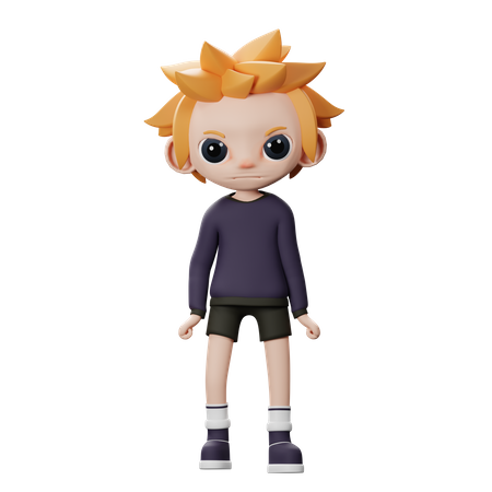 Angry boy  3D Illustration