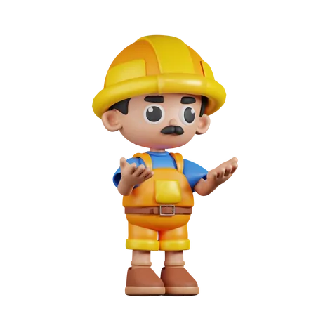 Angry Builder  3D Illustration