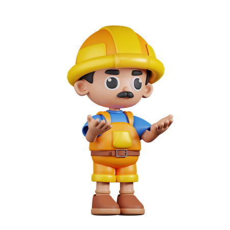 Angry Builder  3D Illustration