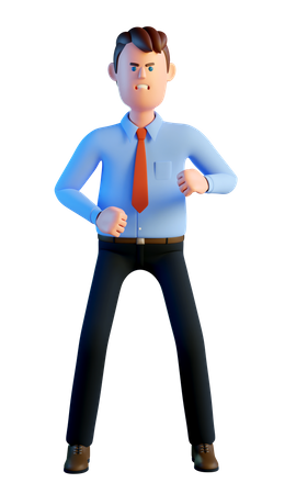 Angry businessman  3D Icon