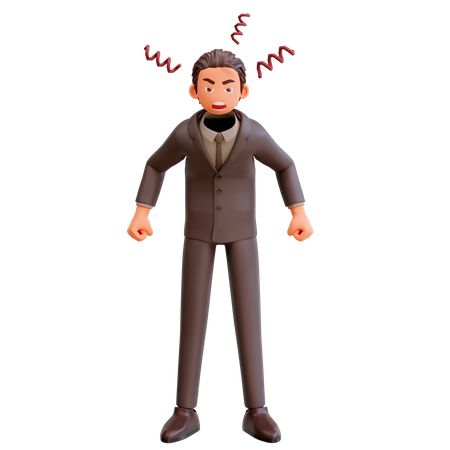 Angry businessman  3D Icon
